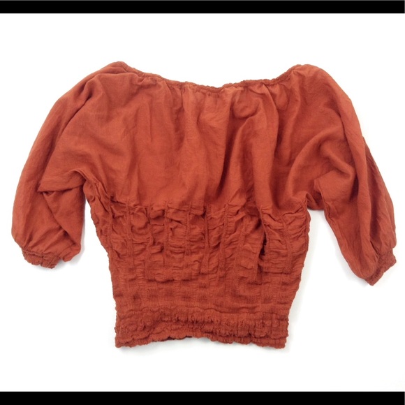 Wolven for Anthropologie Smocked Bubble Top - Picture 6 of 6